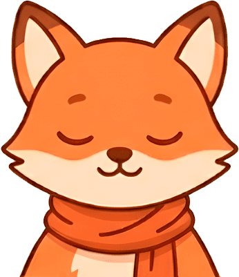 A friendly 3D orange fox that looks like a helpful companion